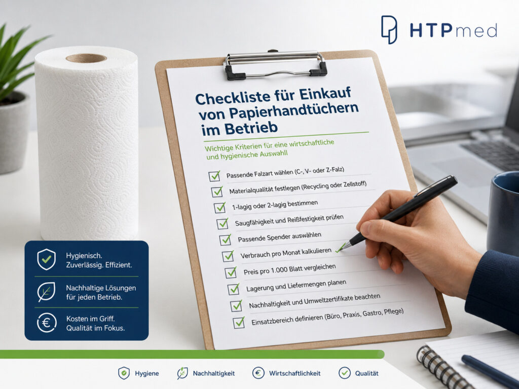 Checkliste für Einkauf von Papierhandtüchern Betrieb