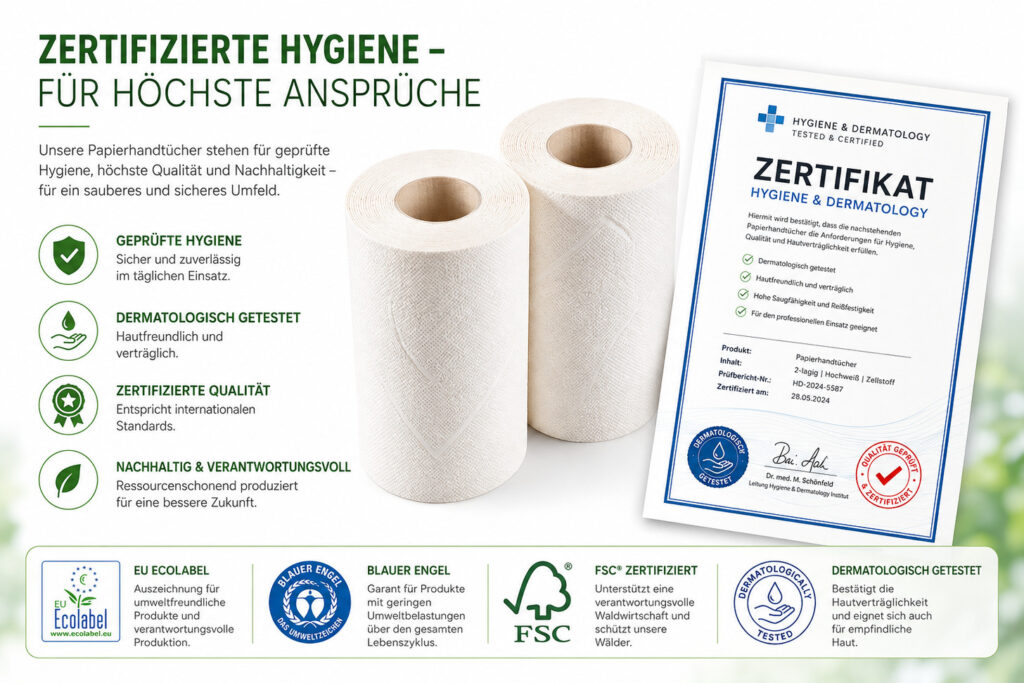 Hygienezertifikate für Papierhandtücher