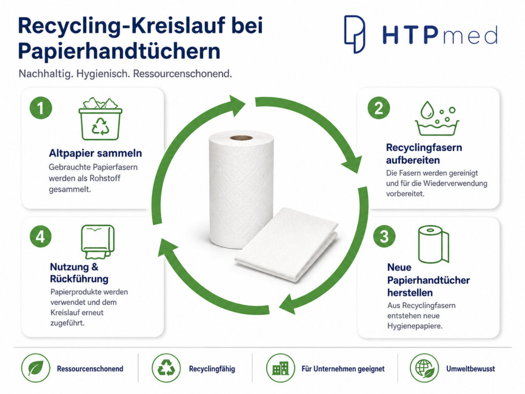 Recycling Kreislauf bei Papierhandtüchern Grafik