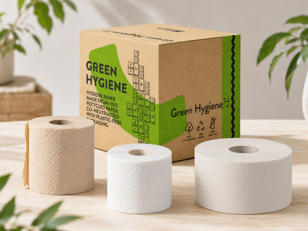 Umweltfreundliches Toilettenpapier mit Green Hygiene Konzept
