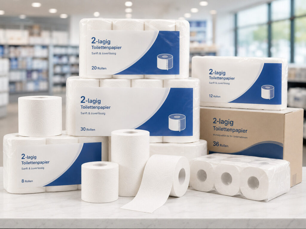 Verschiedene 2-lagige Toilettenpapier Produkte für Firmen