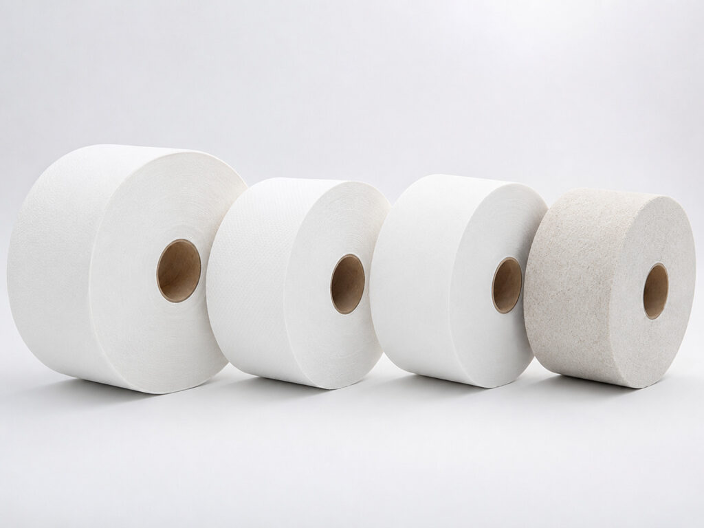 Verschiedene Jumbo Toilettenpapier Varianten