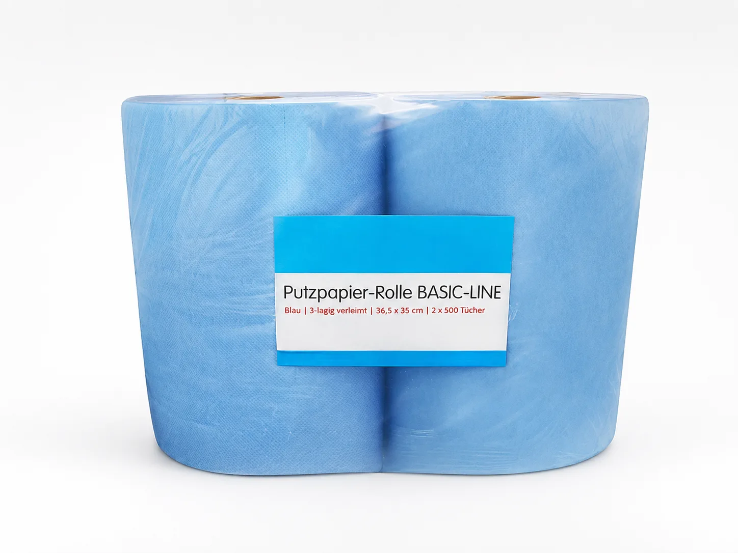 Blaue dreilagige Putzrolle für professionelle Reinigung in Industrie und Werkstatt