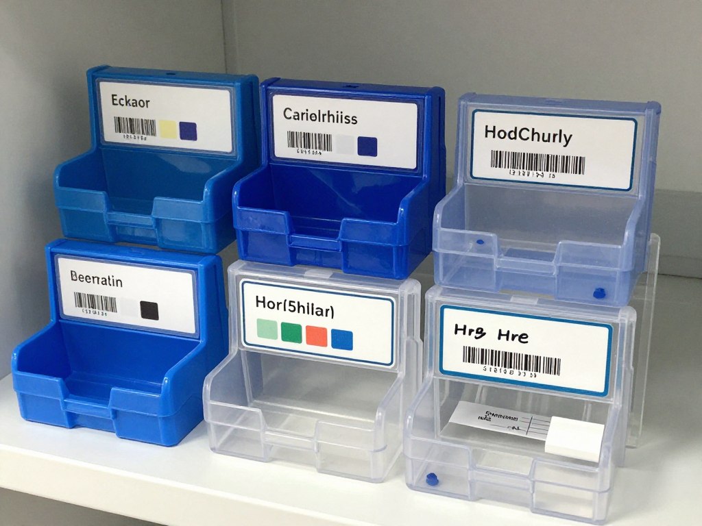 Beschriftete Medikamentendispenser mit verschiedenen Kennzeichnungssystemen