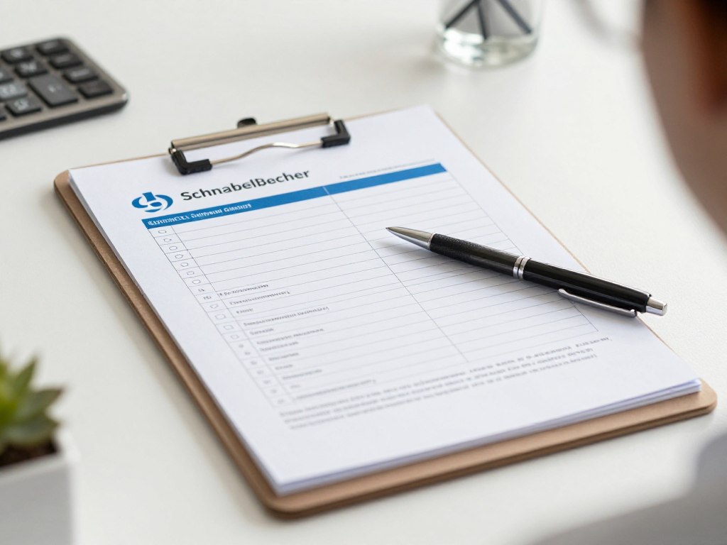 Checkliste Auswahlkriterien Schnabelbecher auf Klemmbrett