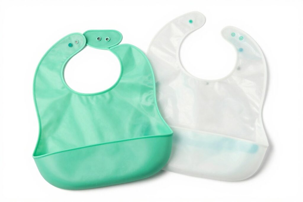 Einmal Esslätzchen für Pflege transparent und grün Einmal Esslätzchen für Pflege transparent und grün