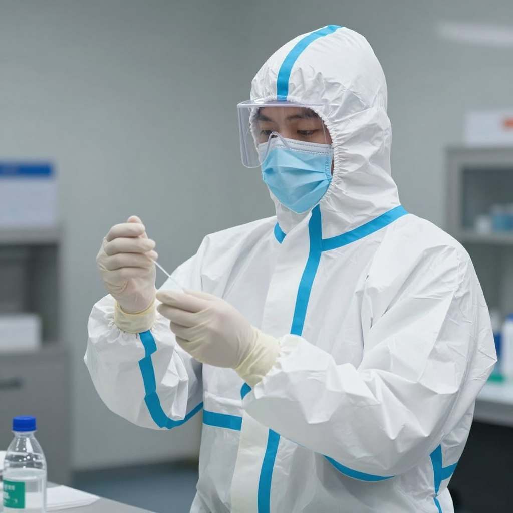Hygieneschutz-Kombination für infektionspräventive Maßnahmen Hygieneschutz-Kombination für infektionspräventive Maßnahmen