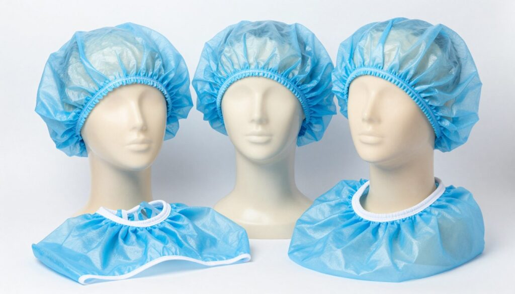 Komplette Hygieneschutzausrüstung mit Haube und Überschuhen