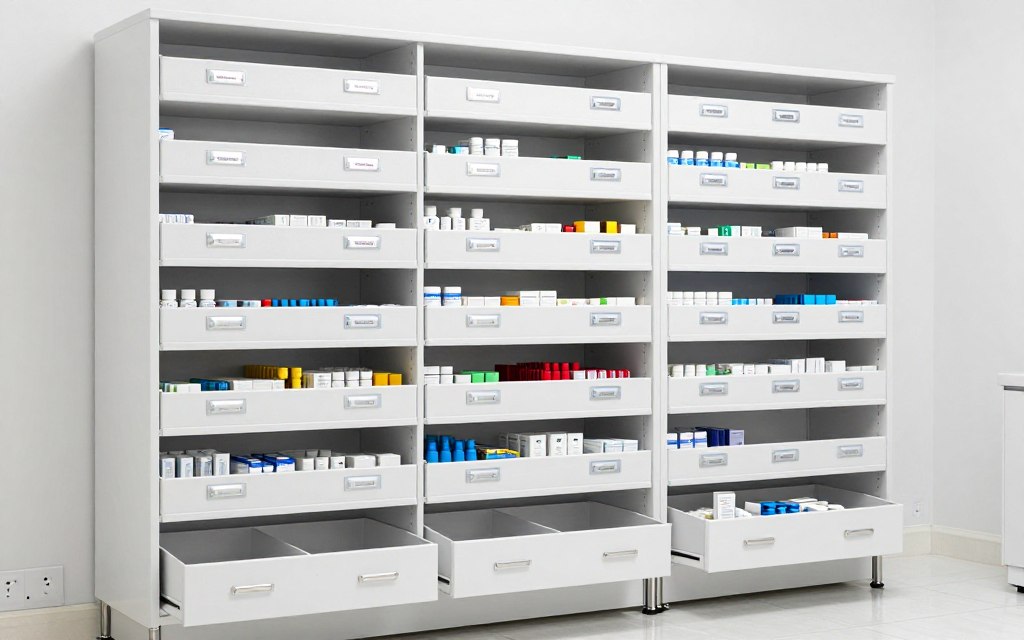 Optimierte Raumnutzung für Medikamentendispenser-Lagerung