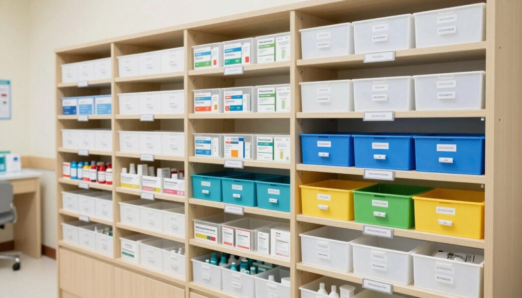 Professionelles Lager- und Organisationssystem für Medikamentendispenser