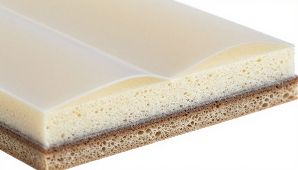 Querschnitt des PP/PE Kombinationsmaterials