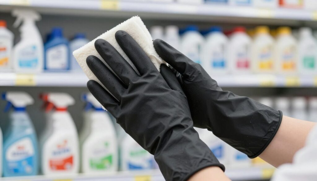 Schwarze Nitrilhandschuhe für Reinigungsarbeiten