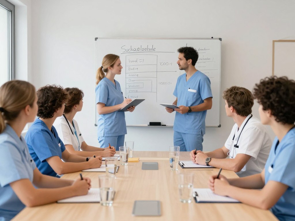 Team-Besprechung Schnabelbecher-Einführung in Pflegeeinrichtung
