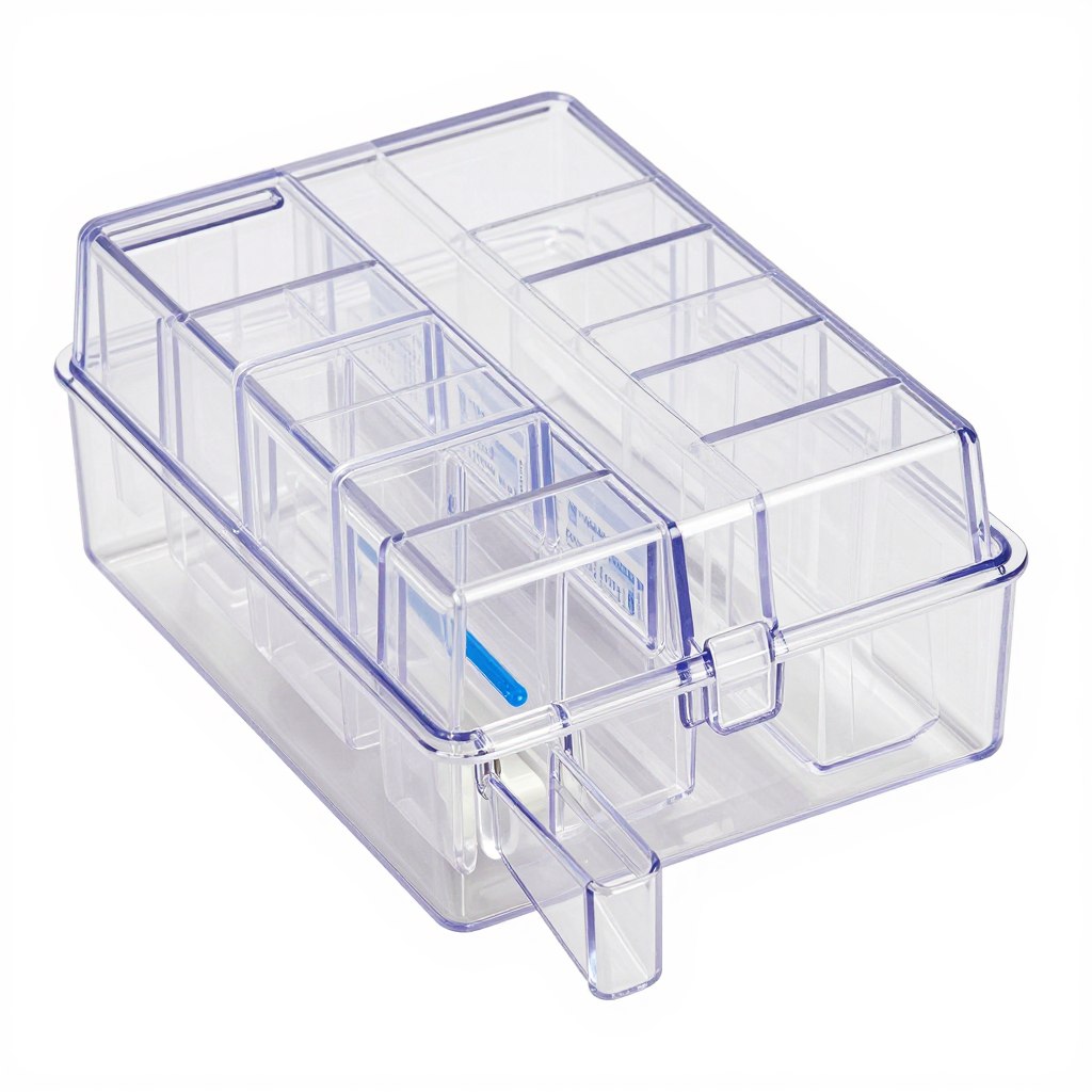 Transparenter Medikamentendispenser mit Schiebeblister