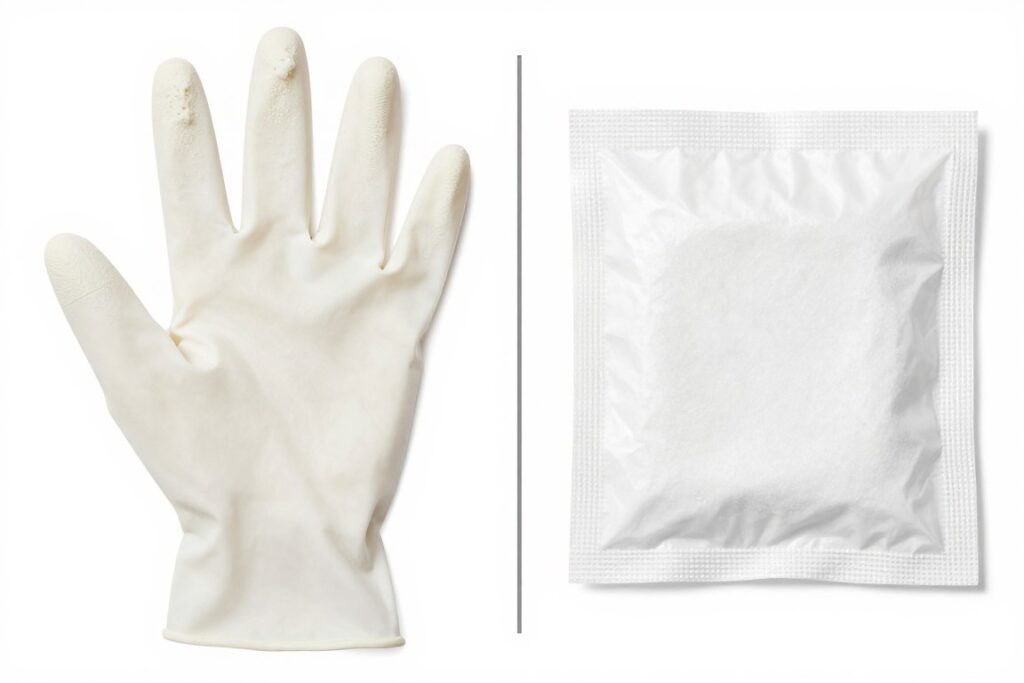 Vergleich trockene und feuchte Waschhandschuhe Pflege