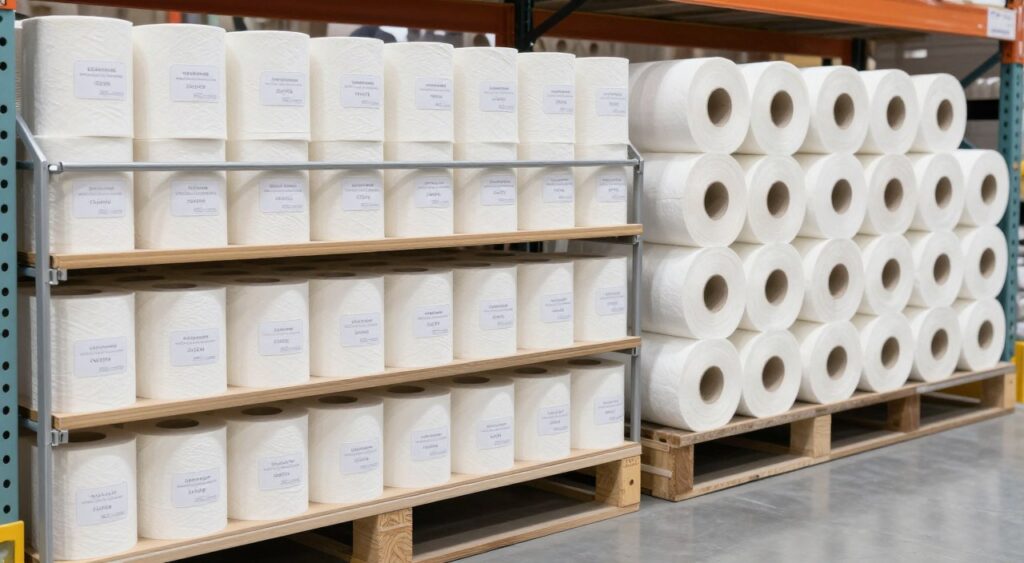 Gelagerte Jumbo Rollen für eine zuverlässige Versorgung im Betrieb