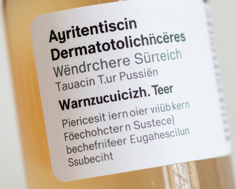Inhaltsstoffliste auf Seifenflasche